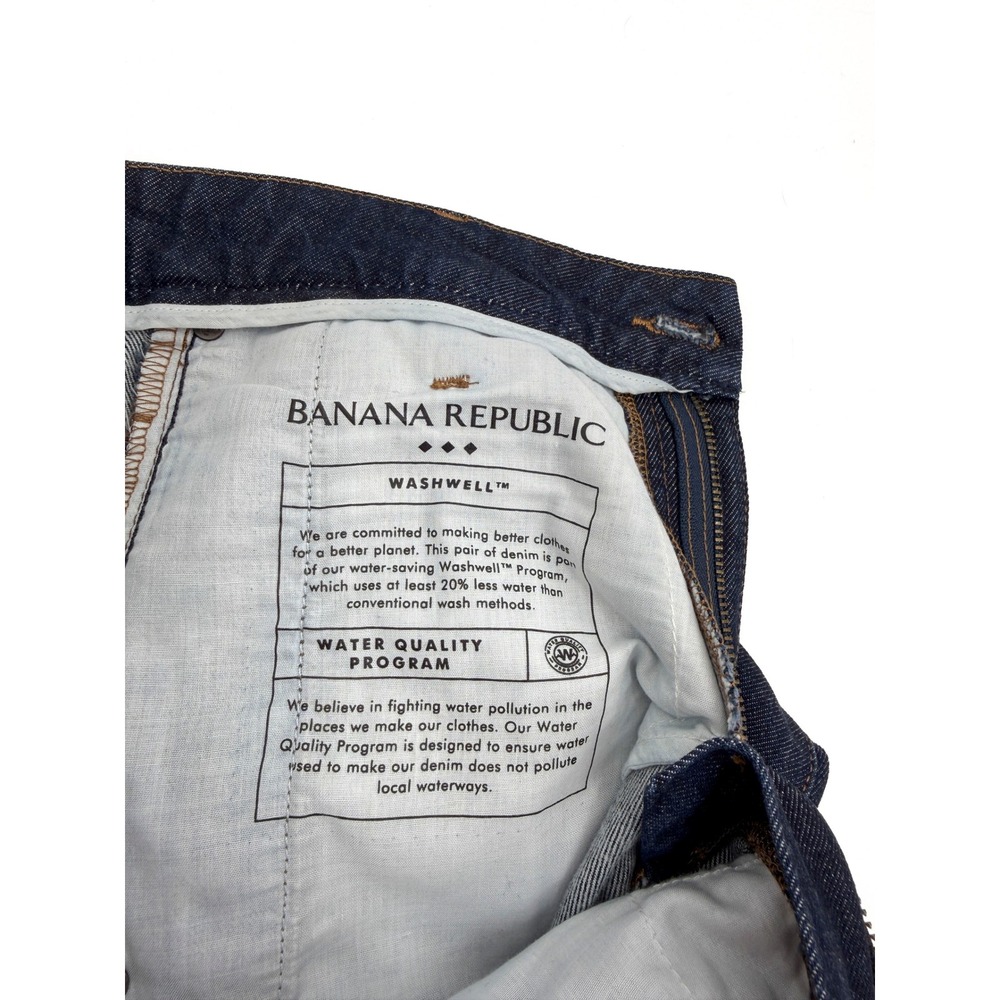 Banana Republic Jeans Women 27/4 Petite Dark Wash Mid-Rise Straight Pleated 0062 - Picture 7 of 9